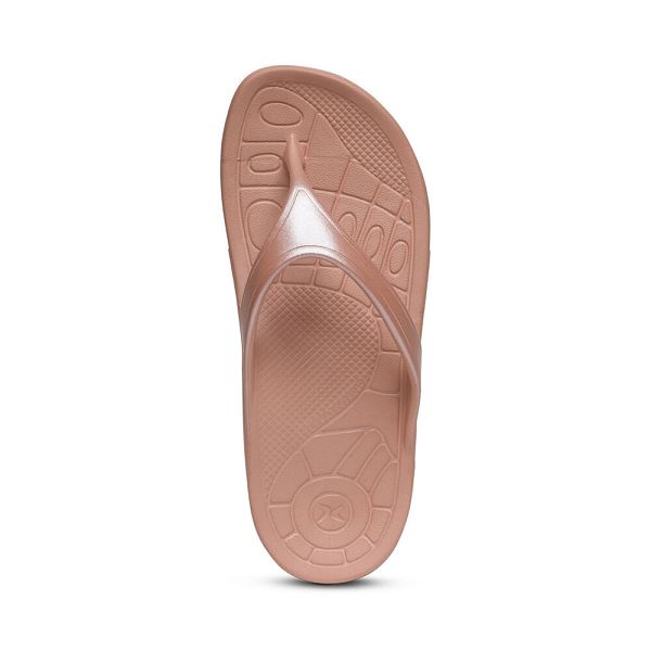 Aetrex Women's Fiji Flip Flops Blush Sandals UK 9154-612